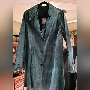 Teal Suede Coat